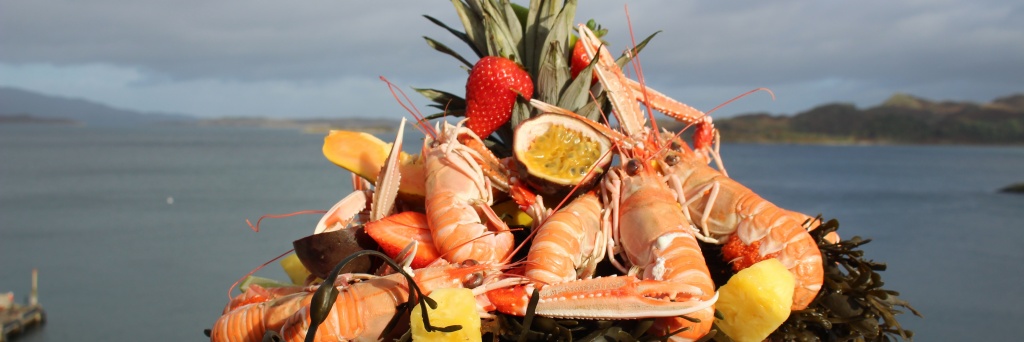 Fresh seafood dishes using local produce